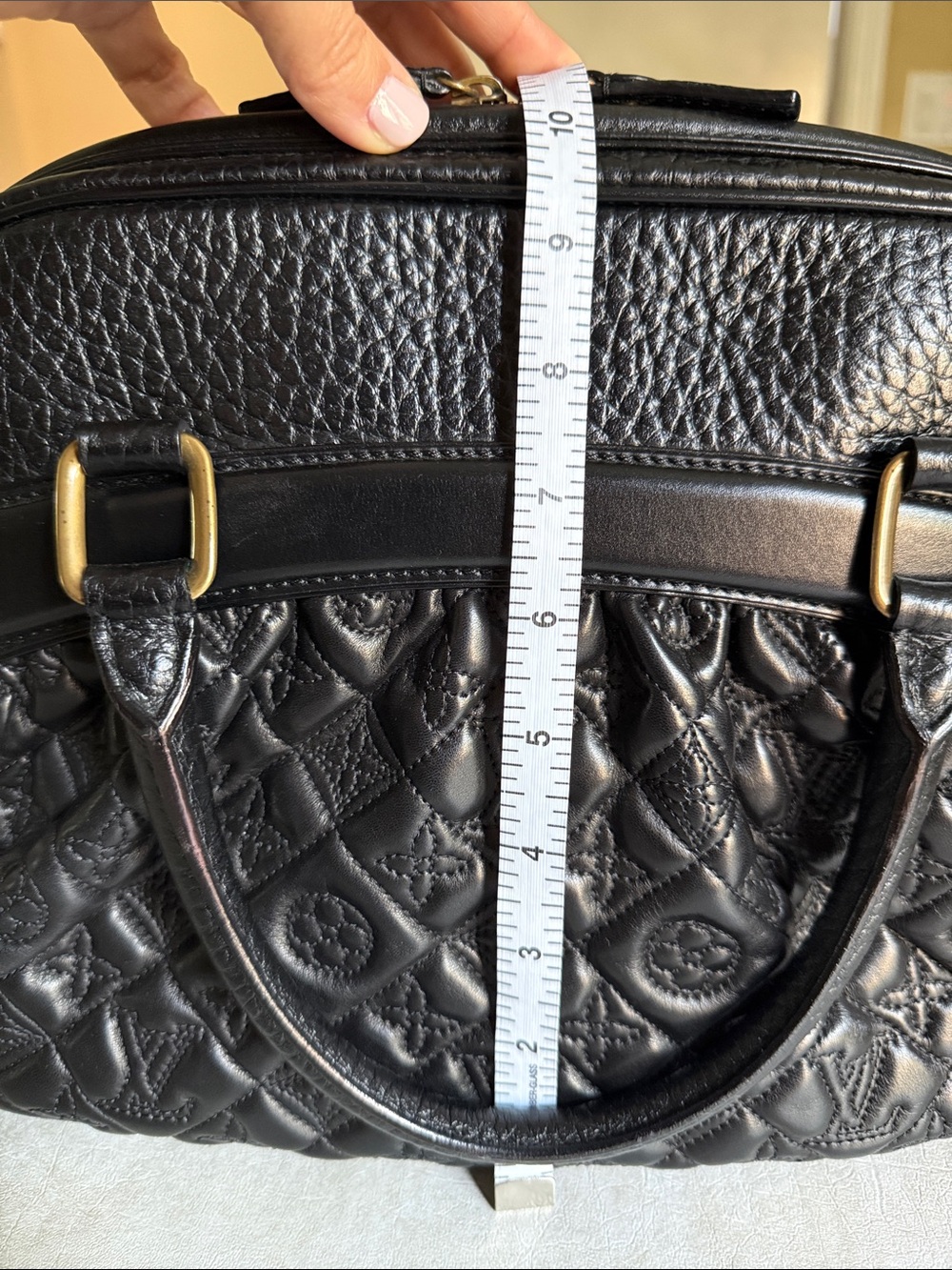 Louis Vuitton Black Quilted Monogram Top Handle Satchel - Picture 13 of 14